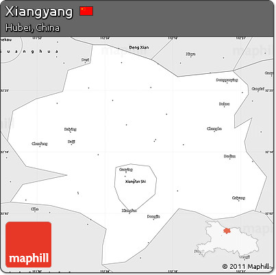 Silver Style Simple Map of Xiangyang