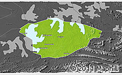 Physical 3D Map of Xianning, darken, desaturated