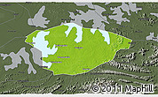 Physical 3D Map of Xianning, darken, semi-desaturated