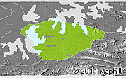 Physical 3D Map of Xianning, desaturated
