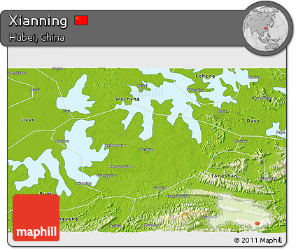 Physical 3D Map of Xianning