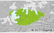 Physical 3D Map of Xianning, lighten, desaturated