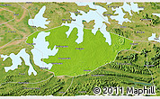Physical 3D Map of Xianning, satellite outside