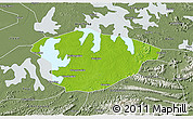 Physical 3D Map of Xianning, semi-desaturated