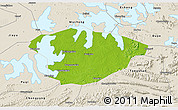 Physical 3D Map of Xianning, shaded relief outside