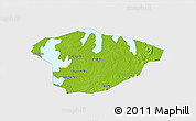 Physical 3D Map of Xianning, single color outside