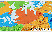 Political 3D Map of Xianning