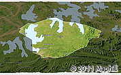 Satellite 3D Map of Xianning, darken