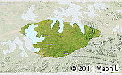 Satellite 3D Map of Xianning, lighten
