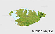 Satellite 3D Map of Xianning, single color outside