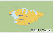 Savanna Style 3D Map of Xianning, single color outside