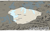 Shaded Relief 3D Map of Xianning, darken