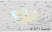 Shaded Relief 3D Map of Xianning, desaturated