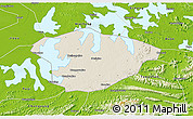 Shaded Relief 3D Map of Xianning, physical outside