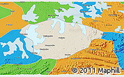 Shaded Relief 3D Map of Xianning, political outside