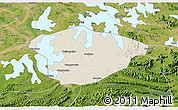Shaded Relief 3D Map of Xianning, satellite outside