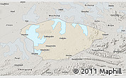 Shaded Relief 3D Map of Xianning, semi-desaturated
