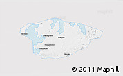 Silver Style 3D Map of Xianning, single color outside