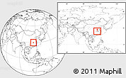 Blank Location Map of Xianning, within the entire country
