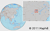 Gray Location Map of Xianning