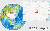 Physical Location Map of Xianning, highlighted country
