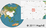 Satellite Location Map of Xianning, highlighted country