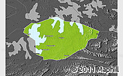 Physical Map of Xianning, darken, desaturated