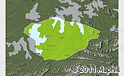 Physical Map of Xianning, darken, semi-desaturated