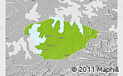 Physical Map of Xianning, lighten, desaturated