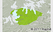 Physical Map of Xianning, lighten, semi-desaturated