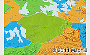 Physical Map of Xianning, political outside