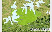 Physical Map of Xianning, satellite outside
