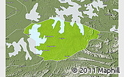 Physical Map of Xianning, semi-desaturated