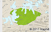 Physical Map of Xianning, shaded relief outside