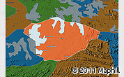 Political Map of Xianning, darken