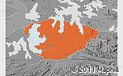 Political Map of Xianning, desaturated