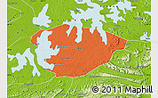 Political Map of Xianning, physical outside