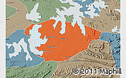Political Map of Xianning, semi-desaturated