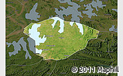 Satellite Map of Xianning, darken
