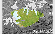 Satellite Map of Xianning, desaturated