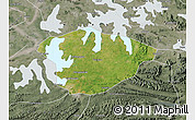 Satellite Map of Xianning, semi-desaturated
