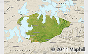 Satellite Map of Xianning, shaded relief outside