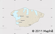 Shaded Relief Map of Xianning, cropped outside