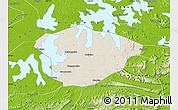Shaded Relief Map of Xianning, physical outside