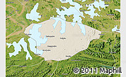 Shaded Relief Map of Xianning, satellite outside