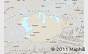 Shaded Relief Map of Xianning, semi-desaturated