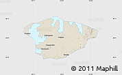 Shaded Relief Map of Xianning, single color outside
