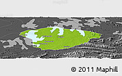 Physical Panoramic Map of Xianning, darken, desaturated