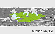 Physical Panoramic Map of Xianning, desaturated