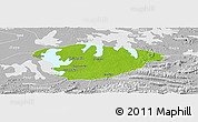 Physical Panoramic Map of Xianning, lighten, desaturated
